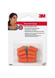 3M Disposable Earplugs (2 x 10 x 14 cm, Pack of 4, Orange)