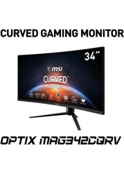 MSI Optix Mag342Cqrv Curved Gaming Monitor - 34 Inch, 21:9 Uwqhd (3440X1440), 2K, Va, 100Hz, 1Ms, 1500R, Adaptive Sync, Displayport, HDMI, Anti-, Less Blue Light, Frameless, Black