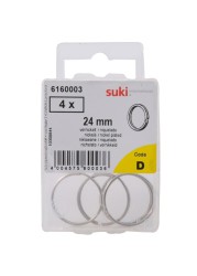 Suki Nickel-Plated Key Rings (24 mm, Pack of 4)