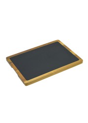 Raj Acacia Wood & Slate Serving Board (33 x 23 x 1.5 cm)