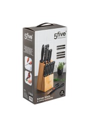 5five Knife Set W/ Wooden Stand (13 Pc.)