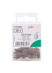 Suki 367551 Plastic Bolt Cover For PZ2 (3.5-5 mm, Pack of 30, Light Brown)