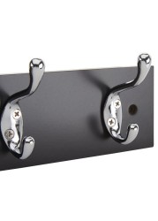 Hettich 5-Hook Wooden Laquered Coat Rack (Black)