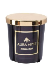 Aura Myst Glass Jar Candle W/ Lid (198 g, Royal Oud)