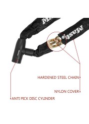 Master Lock Hardened Steel Bike Chain Lock W/Keys (90 x 0.8 cm)