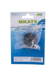 Mkats Sink Water Stopper (10.7 x 1.3 x 2.5 cm, Black/Silver)