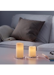 GODAFTON LED block candle in/out, set of 2