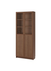 BILLY / OXBERG Bookcase with panel/glass doors