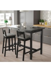 NORDVIKEN Bar stool with backrest