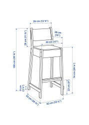 NORRÅKER / NORRÅKER Bar table and 2 bar stools