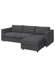 VIMLE Cover 3-seat sofa-bed w chaise lng