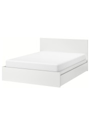 MALM Bed frame, high, w 2 storage boxes