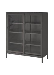 IDÅSEN Cabinet with sliding glass doors