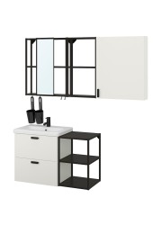 ENHET / TVÄLLEN Bathroom furniture, set of 18