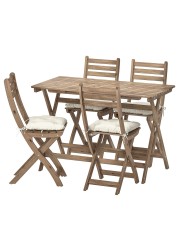 ASKHOLMEN Table+4 folding chairs, outdoor