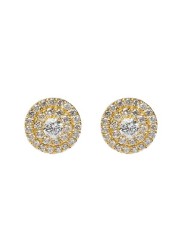 18k SOLITAIRE  QUARTER CARAT DIAMOND EARRING 0.5 CTS-Yellow Gold