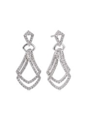 18k ILLUSION DIAMOND EARRING 0.41 CTS-Yellow Gold