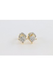 18k ILLUSION DIAMOND EARRING 0.25 CTS-White Gold