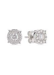 18k ILLUSION DIAMOND EARRING 0.87 CTS-White Gold