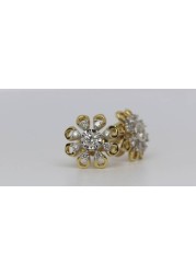 18k BLOSSOM DIAMOND EARRING 0.21 CTS-Yellow Gold