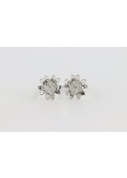 18k ILLUSION DIAMOND EARRING 0.16 CTS-Yellow Gold