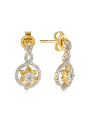 18k ILLUSION DIAMOND EARRING 0.28 CTS-Yellow Gold