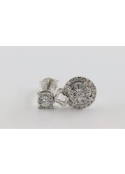 18k ILLUSION DIAMOND EARRING 0.43 CTS-White Gold