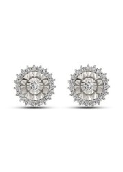 18k ILLUSION DIAMOND EARRING 0.18 CTS-White Gold