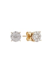 18k ILLUSION DIAMOND EARRING 0.65 CTS-Yellow Gold