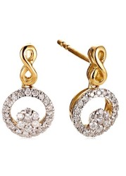 18k ILLUSION DIAMOND EARRING 0.25 CTS-Yellow Gold