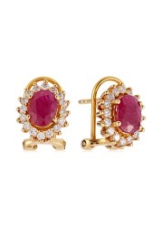 18k DIANA RUBY EARRING 0.5 CTS-Yellow Gold