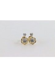 18k ILLUSION DIAMOND EARRING 0.22 CTS-Yellow Gold