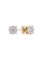 18k ILLUSION DIAMOND EARRING 0.65 CTS-White Gold