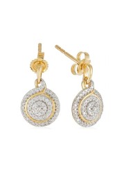 18k ILLUSION DIAMOND EARRING 0.31 CTS-Yellow Gold