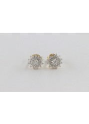 18k ILLUSION DIAMOND EARRING 0.29 CTS-Yellow Gold