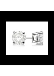 18k SOLITAIRE  HALF CARAT DIAMOND EARRING 1 CTS-Yellow Gold