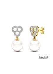 18k OYSTRA PEARL EARRING 0.14 CTS-White Gold