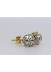 18k ILLUSION DIAMOND EARRING 0.22 CTS-Yellow Gold