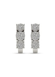 18k ILLUSION DIAMOND EARRING 0.47 CTS-Yellow Gold