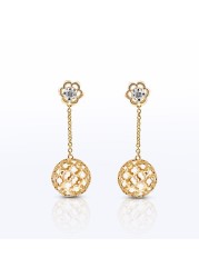 18k ILLUSION DIAMOND EARRING 0.08 CTS-Yellow Gold