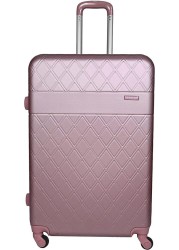 TravelWay Lightweight Luggage Set Checked Bag- 20/24/28 Inches Hardshell Suitcase Spinner Luggage for Travel   ABS Luggage with 4 Spinner Wheels (Rose Gold, Set of 3)