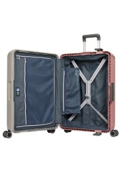 Eminent Brand Hardsided PP Small Check-in Size 66 Centimeter (26 Inch) 4 Twin-Wheel Spinner Luggage Trolley in Grey with Pink Color B0006M-26_GRY