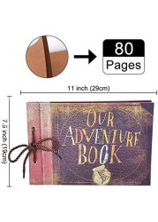Doreen Our Adventure Book Set Handmade DIY Family Scrapbook Photo Album Expandable 11.6 x 7.5 Inches 80 Pages（GC1134A）
