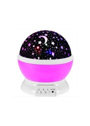 Generic - Starry Lights LED Projector Star Moon Night Light Sky Rotating Battery Operated Bedroom Nightlight Lamp for Kids Baby Gifts,Pink