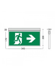 Olympia Emergency Luminar Eco Light Maintained Exit Sign MLD-34D/W - Green