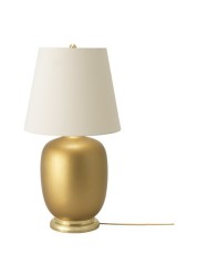 Skaft - Table Lamp, Ceramic Brass-Colour, White