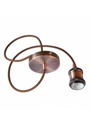 Indoor Veronica Suspension Pendant Retro Style Metal Hanging Light - Rose Gold