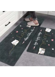 Kitchen Mats Kitchen Rugs Bedroom Carpets Set Absorbent Thick Non-slip Washable, Area Rugs for Kitchen Floor Indoor Outdoor Entry(40x 60cm and 40x120cm)- 2PCS