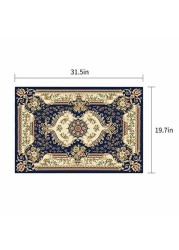 Front Door Mat, European Style Check Rugs, Rubber Non Slip Backing Door Mats, Washable Carpet for Outdoor Front Porch/Kitchen/Bedroom/Entryway - 19.7&times;31.5in (Blue B)