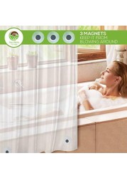 Clean Healthy Living Premium Peva Frost Shower Curtain Liner With Magnets &amp; Suction Cups - 70 X 71 In. Long